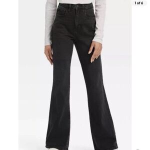 NEW Women's High-Rise Flare Jeans Universal Thread Black Wash Sz 8 Regular